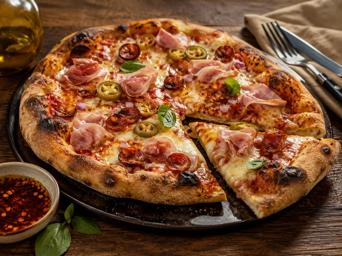 Servírovaná pizza – Oliva Pizzeria